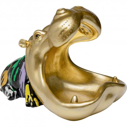 Serveerschaal goud nijlpaard verfdruppels Kare Design