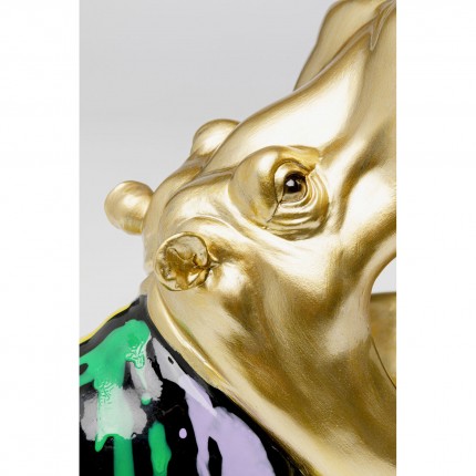 Serveerschaal goud nijlpaard verfdruppels Kare Design