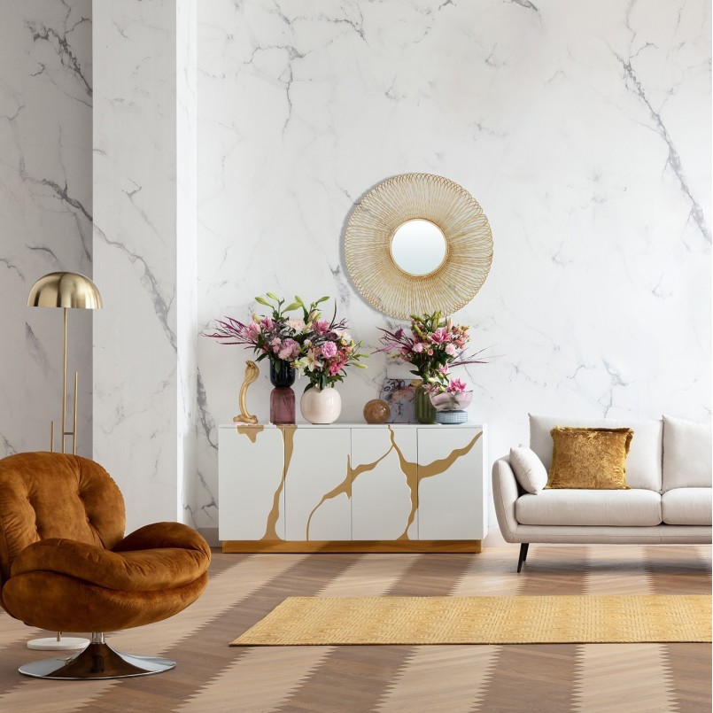 Kussen franje Cannes 55x55cm geel Kare Design