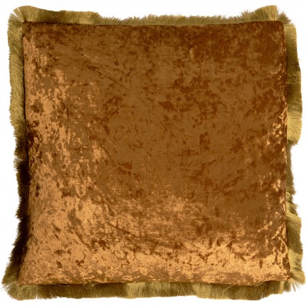 Kussen franje Cannes 55x55cm geel Kare Design