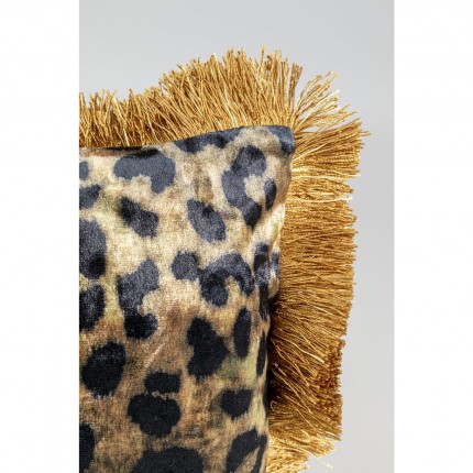 Cushion Fringe leopard 55x55cm Kare Design
