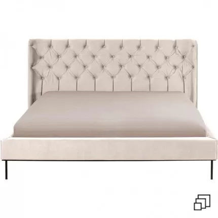 Bed Audrey fluweel creme Kare Design