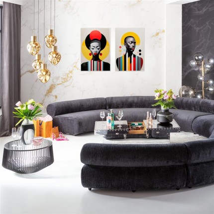Wandfoto retro vrouw geel 80x120cm Kare Design