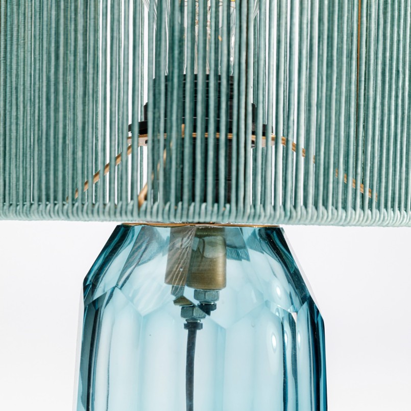 Blauwe lamp van glas en stofdraden - Veccio - Kare Design