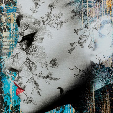Glass Picture Lady Flower 100x150cm Kare Design