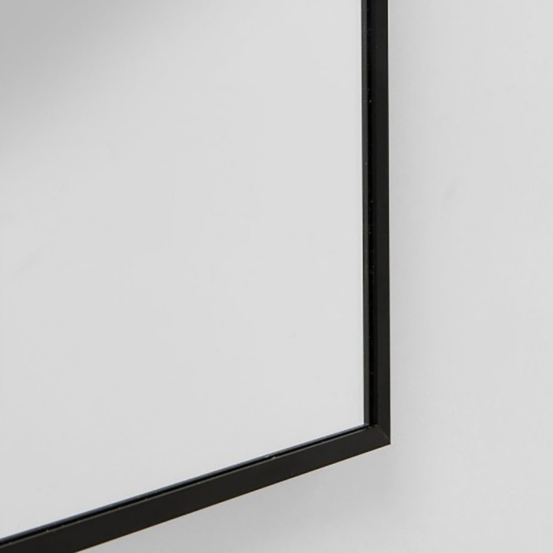 Rechthoekige wandspiegel in zwart aluminium 180x160cm - Bella-model