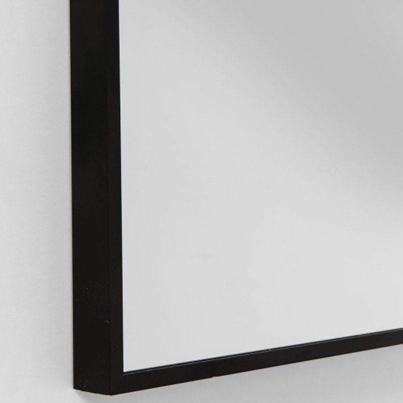 Rechthoekige wandspiegel in zwart aluminium 180x160cm - Bella-model