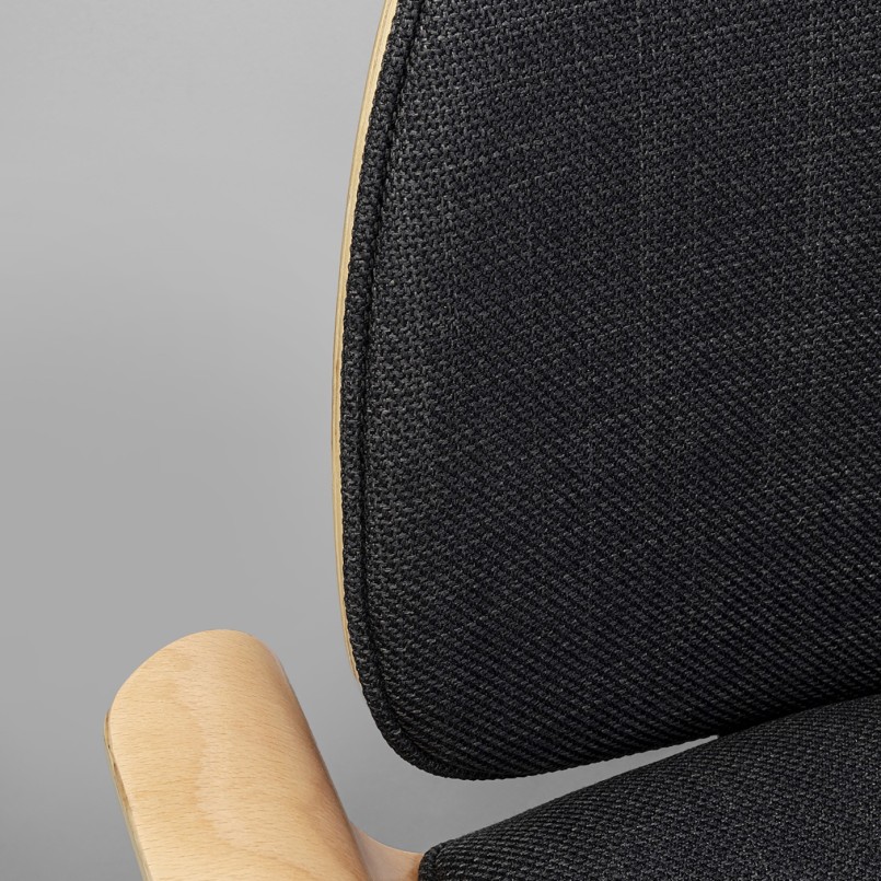 Bureaustoel, zwart en populierenhout - Patroon - Kare Design