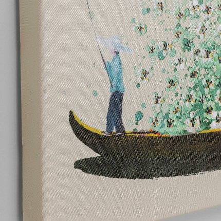Schilderij Flower Boat beige en groen 80x100cm Kare Design