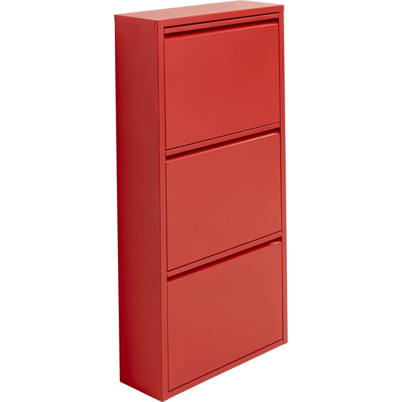 Schoenenkast Caruso rood 3 laden Kare Design