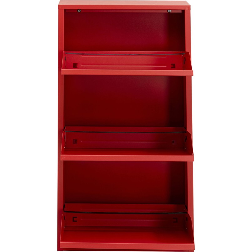 Schoenenkast Caruso rood 3 laden Kare Design