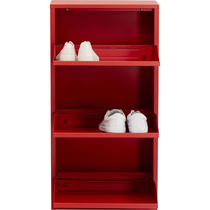 Schoenenkast Caruso rood 3 laden Kare Design
