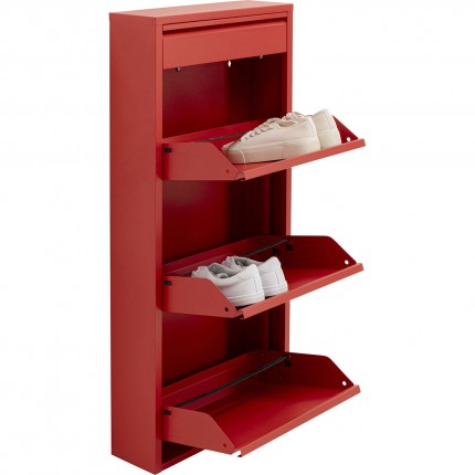 Schoenenkast Caruso rood 3+1 laden Kare Design