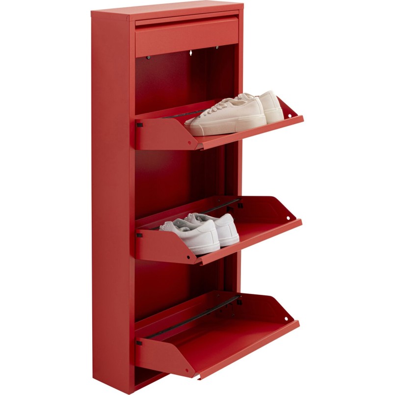 Schoenenkast Caruso rood 3+1 laden Kare Design