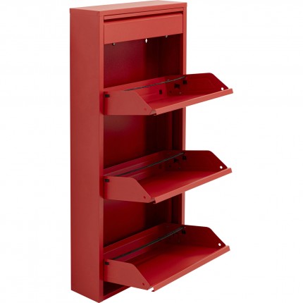 Schoenenkast Caruso rood 3+1 laden Kare Design