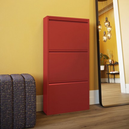 Schoenenkast Caruso rood 3 laden Kare Design Schoenenkast Caruso rood 3 laden Kare Design
