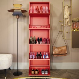Schoenenkast Caruso rood 5 laden Kare Design