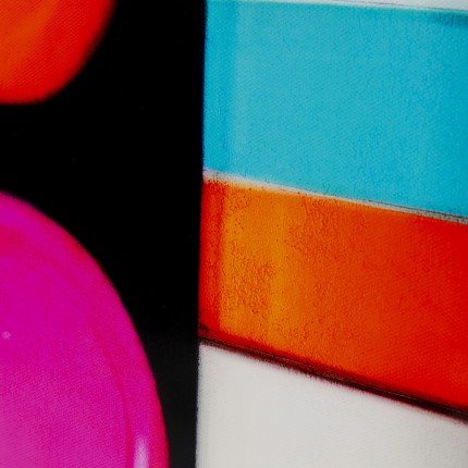 Schilderij gestreepte capsules 70x140cm Kare Design