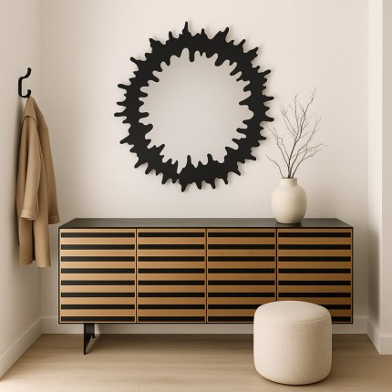 Spiegel Heartbeat Ø120cm zwart Kare Design