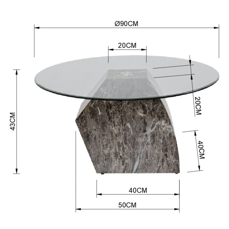 Salontafel Rocky Ø90cm Kare Design