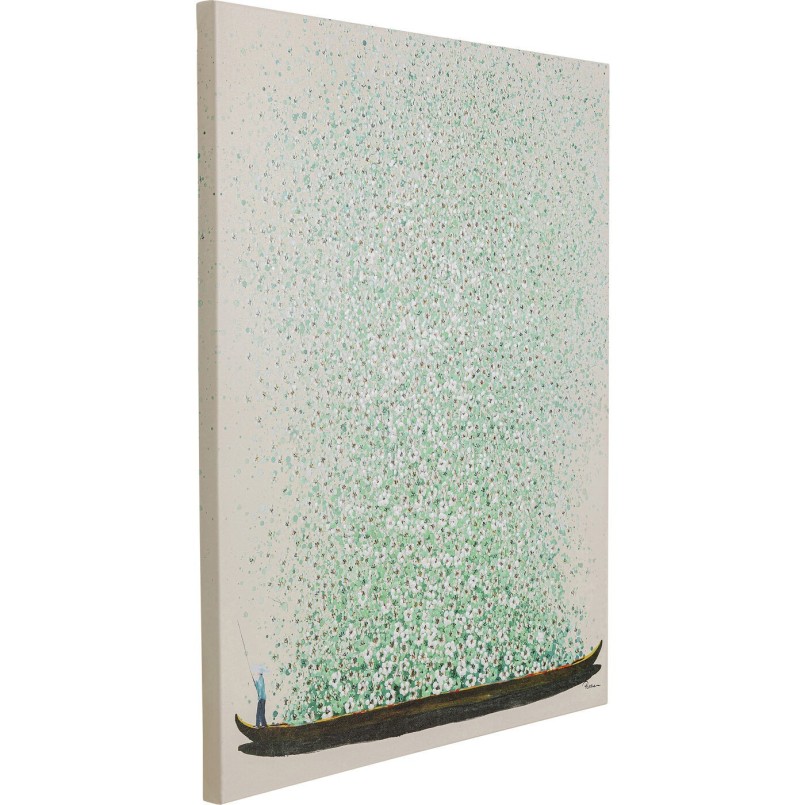 Schilderij Flower Boat 40x50cm beige en groen Kare Design