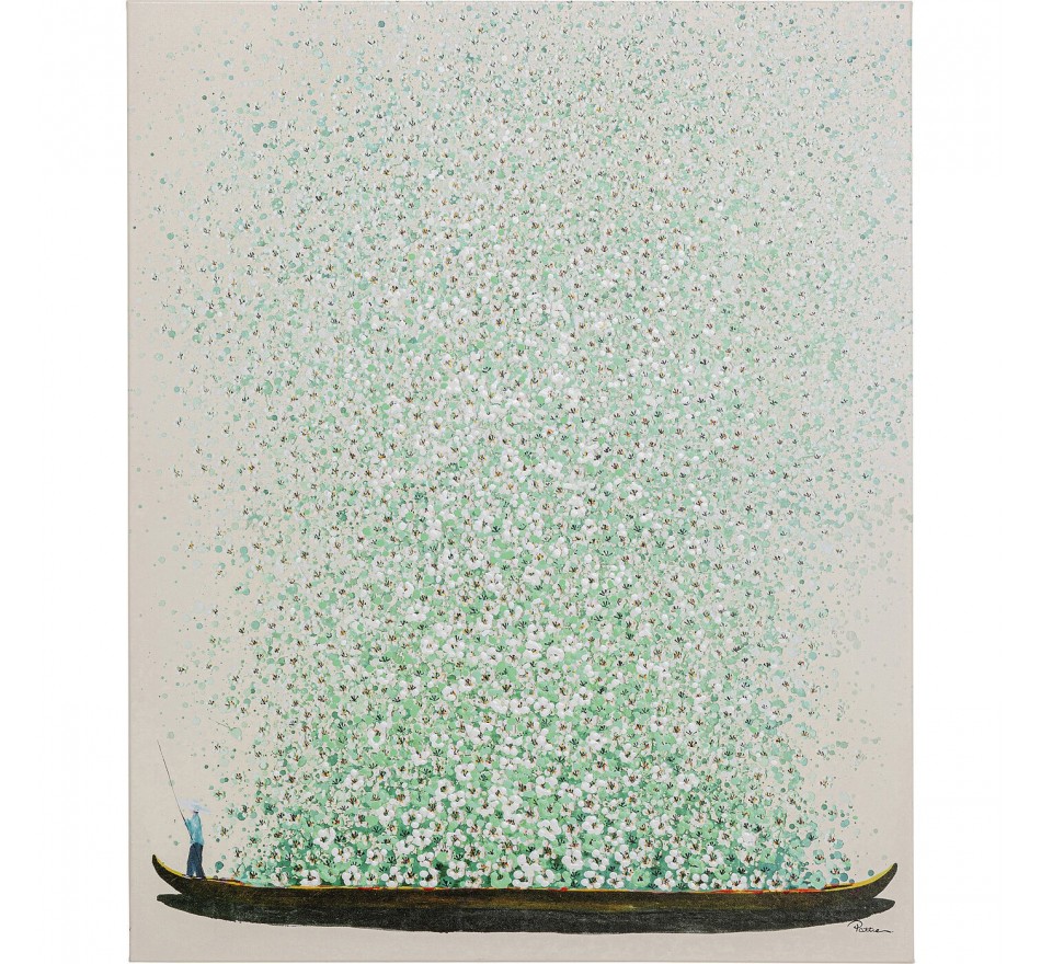 Schilderij Flower Boat beige en groen 40x50cm Kare Design Schilderij Flower Boat beige en groen 40x50cm Kare Design