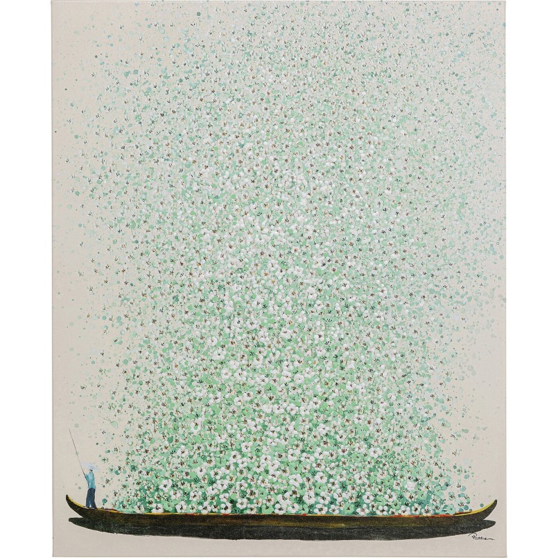 Picture Touched Flower Boat 40x50cm beige and green Kare Design