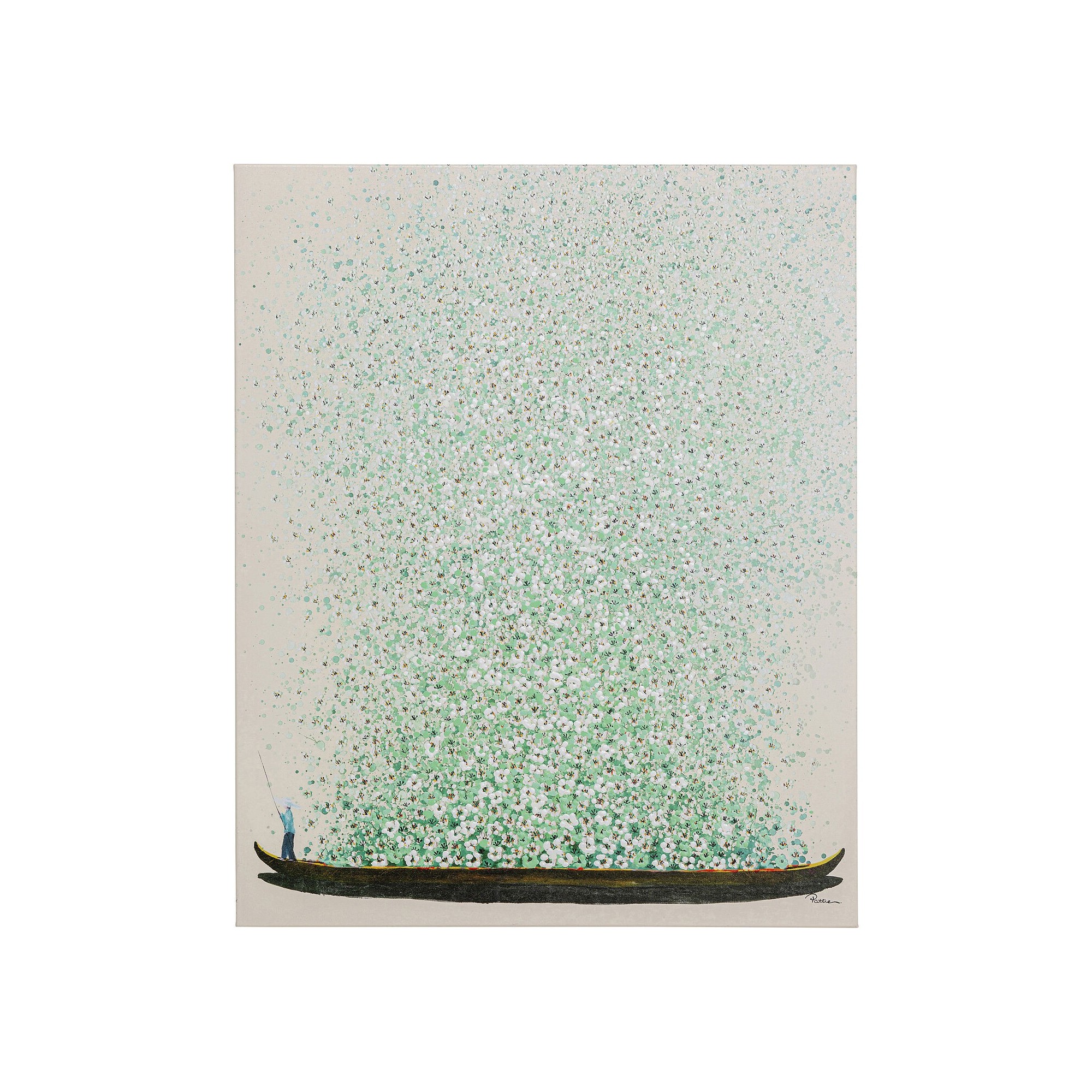 Picture Touched Flower Boat beige and green 40x50cm Kare Design
