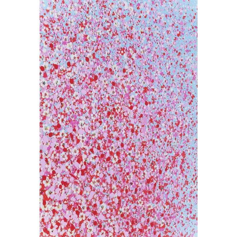 Picture Touched Flower Boat 30x40cm blue and pink Kare Design