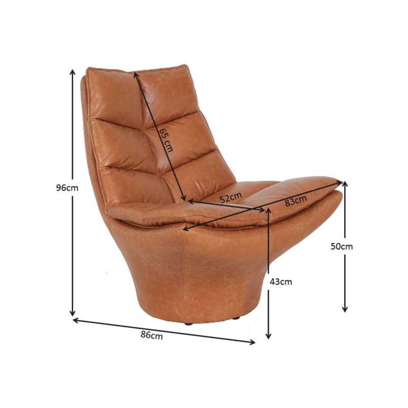Vintage lederen fauteuil - Bridge - Kare Design