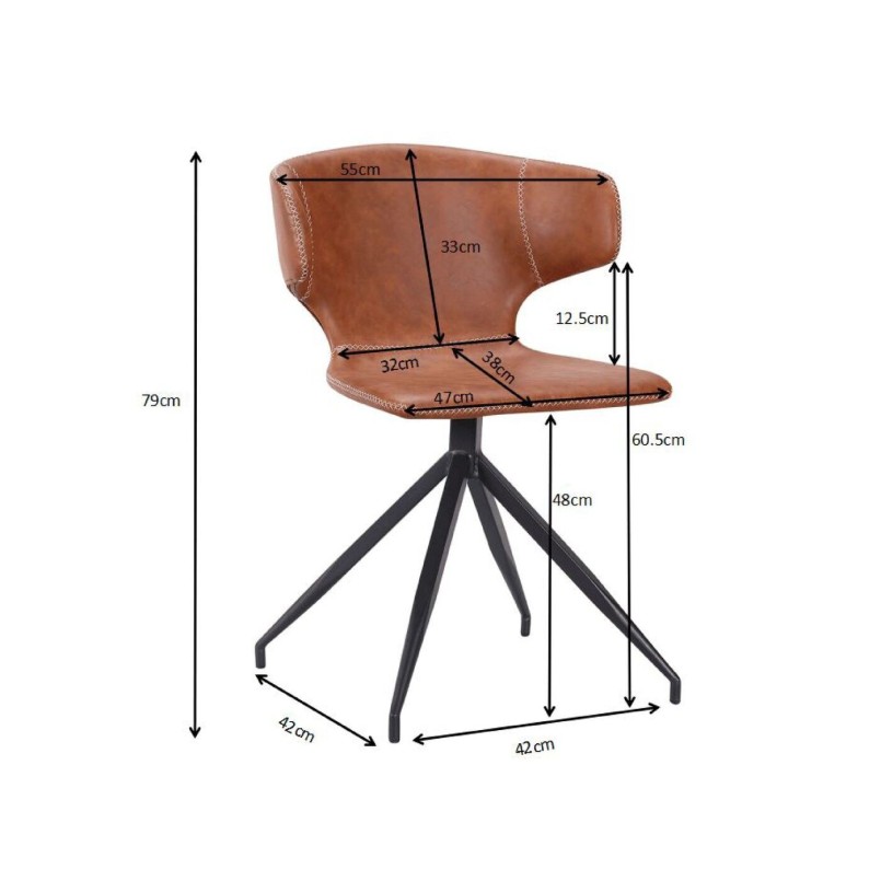 Vintage bruine stoel - Rusty - Kare Design