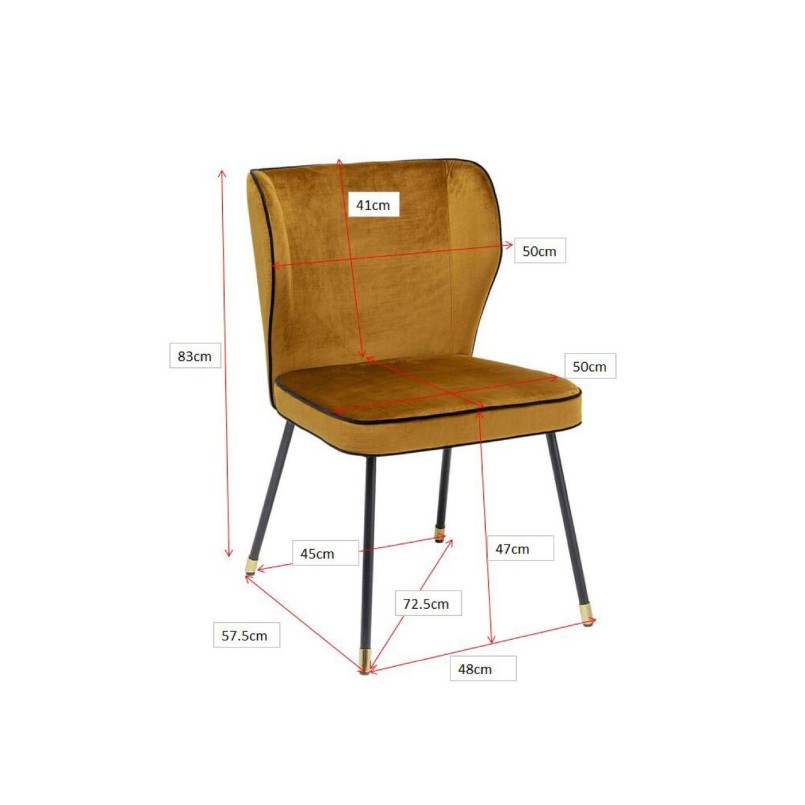 Gele fluwelen retro stoel - Irina - Kare Design