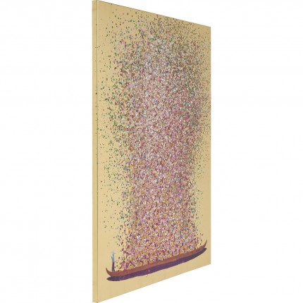 Schilderij Flower Boat 40x50cm goud en roze Kare Design