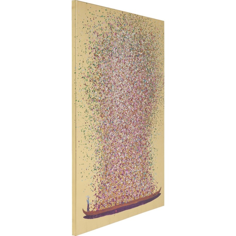 Schilderij Flower Boat 40x50cm goud en roze Kare Design