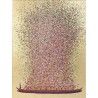 Picture Touched Flower Boat 40x50cm gold and pink Kare Design