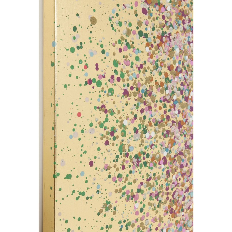 Picture Touched Flower Boat 40x50cm gold and pink Kare Design