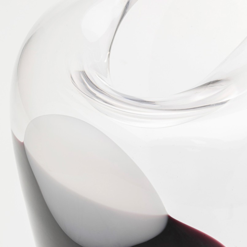 Transparante en zwarte glazen vaas - Balance - Kare Design