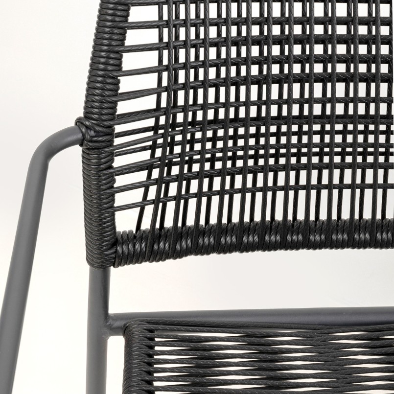 Outdoor chair with armrests Madagascar black Kare Design
