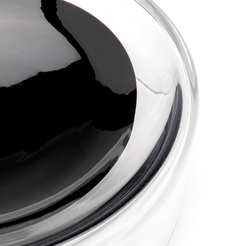 Kom van transparant en zwart glas - Balans - Kare Design