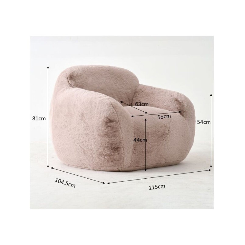 Cream faux fur armchair - Mika - Kare Design