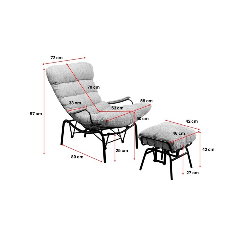 Yellow swing armchair and footrest - Vienna - Kare Design