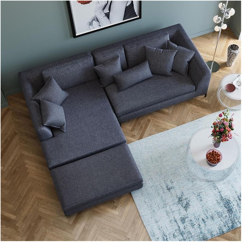 Dark grey fabric footstool - Gianni - Kare Design