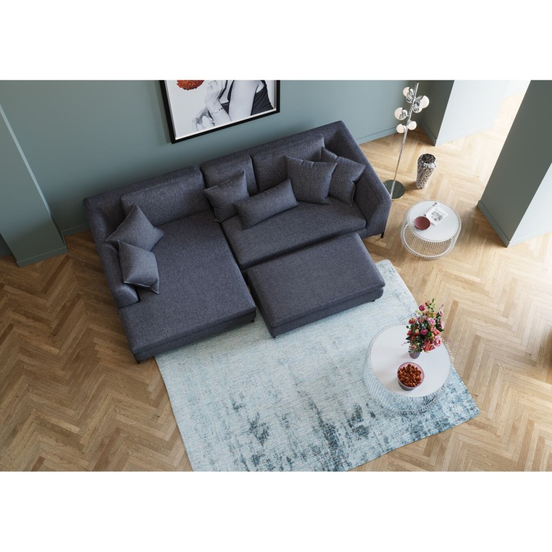 Dark grey fabric footstool - Gianni - Kare Design