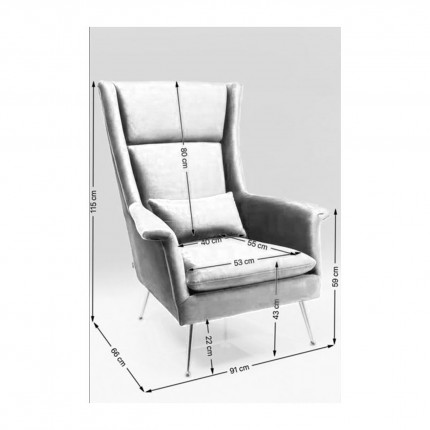 Fauteuil Vegas Forever Melange grijs Kare Design