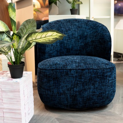 Draaifauteuil Ellie donkerblauw Kare Design