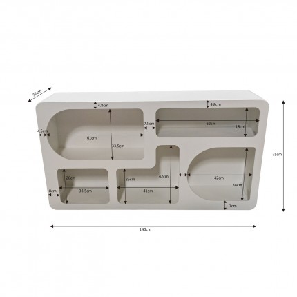 Bookshelf Paco wit 75x140cm Kare Design