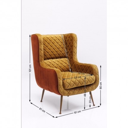 Fauteuil Nona fluweel Kare Design