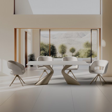 Draaistoel met armleuningen Gina beige Kare Design