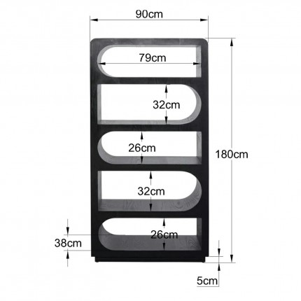 Bookshelf Forma 180x90cm zwart Kare Design
