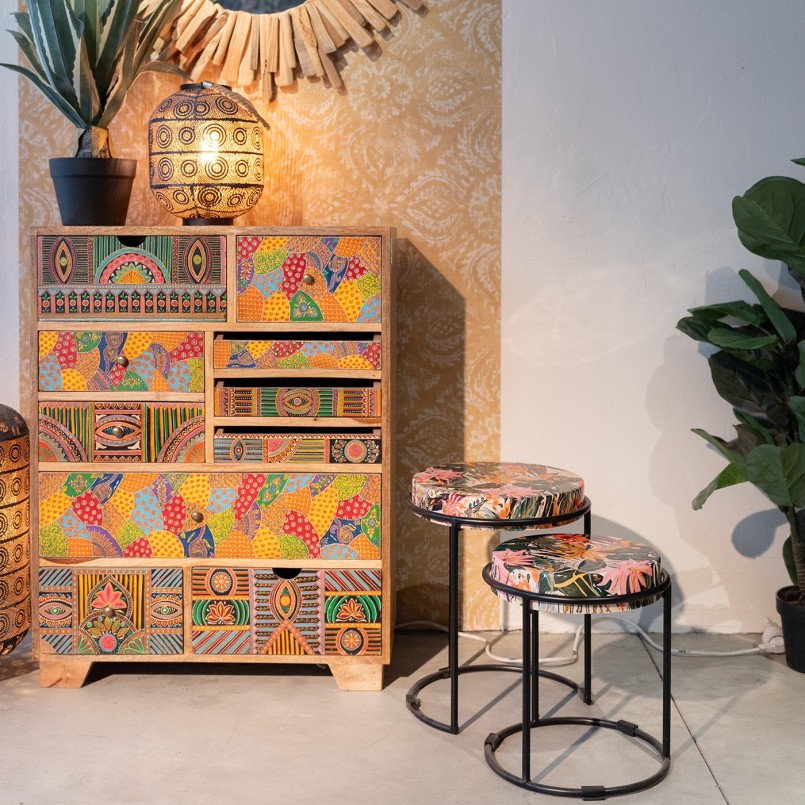 Coloured ethnic chest of drawers - Paradise - Kare Design